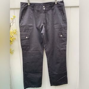 Chaps Navy Brown Mid Rise Cotton Cargo Pants Size 14